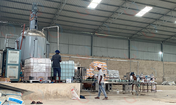 JCT complete tire repair sealant turnkey plant in Tanzania East Africa tire repair sealant production line project commissioned for a client in Tanzania