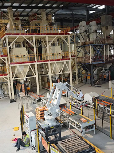 customized solution for a fully automated tile adhesive production line with daily tonnage capacity comprehensive solution for fully automated tile adhesive production line - JCT Machinery